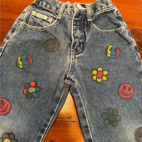 Girls vintage painted  jeans size 4 EUC - Picture 2 of 7